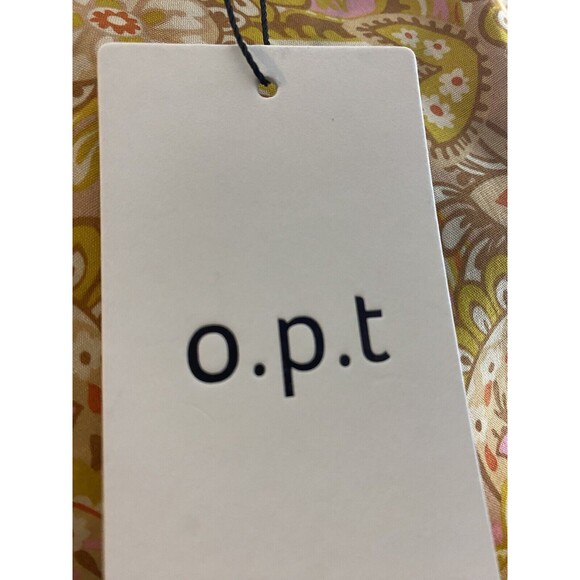 F. Anthropologie O.P.T Crop Top Size L Blouse Short Sleeve Square NecK NWT - Picture 9 of 10